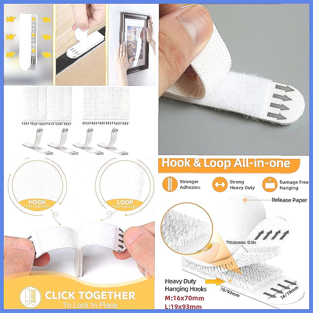 12 Pares de Tiras Adhesivas Re - Picture Hanging Strip reseña y precio