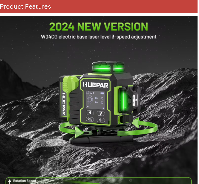 Nivel Láser Verde Huepar W04CG - Level Laser Line reseña y precio