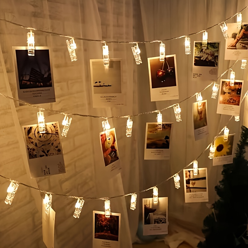 Guirnalda de luces LED con cli - Picture Hanging Strip reseña y precio