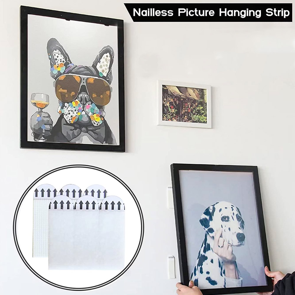 Tiras autoadhesivas de doble c - Picture Hanging Strip reseña y precio