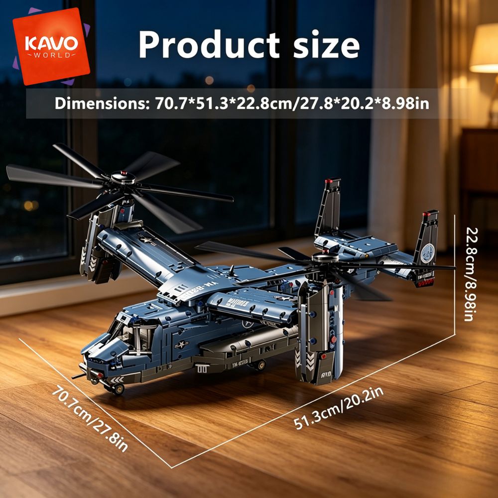 KAVOWORLD 1486PCS V-22 Osprey, - Home Improvement Expo reseña y precio